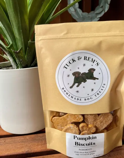 Dog Treats Homemade with Pumpkin & Ginger. 7 ounces! Dog Biscuits. All Natural, just 5 ingredients