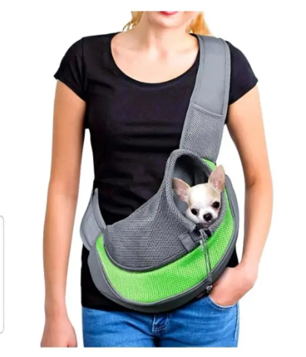 Pet Sling Carrier/Pet Sling/Pet Carrier/Dog Carrier/Pet Pouch/Breathable Mesh Traveler/Cat-Dog Travel Carrier - (Green)